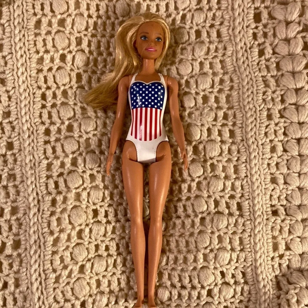 Barbie with USA flag bathing suit